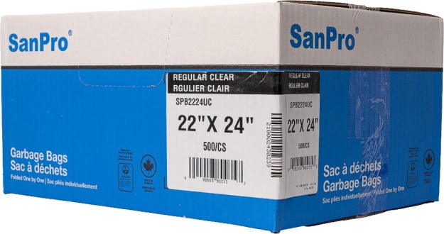 SanPro® Clear Polyethylene Garbage Bags 22'' x 24'' CS/500.